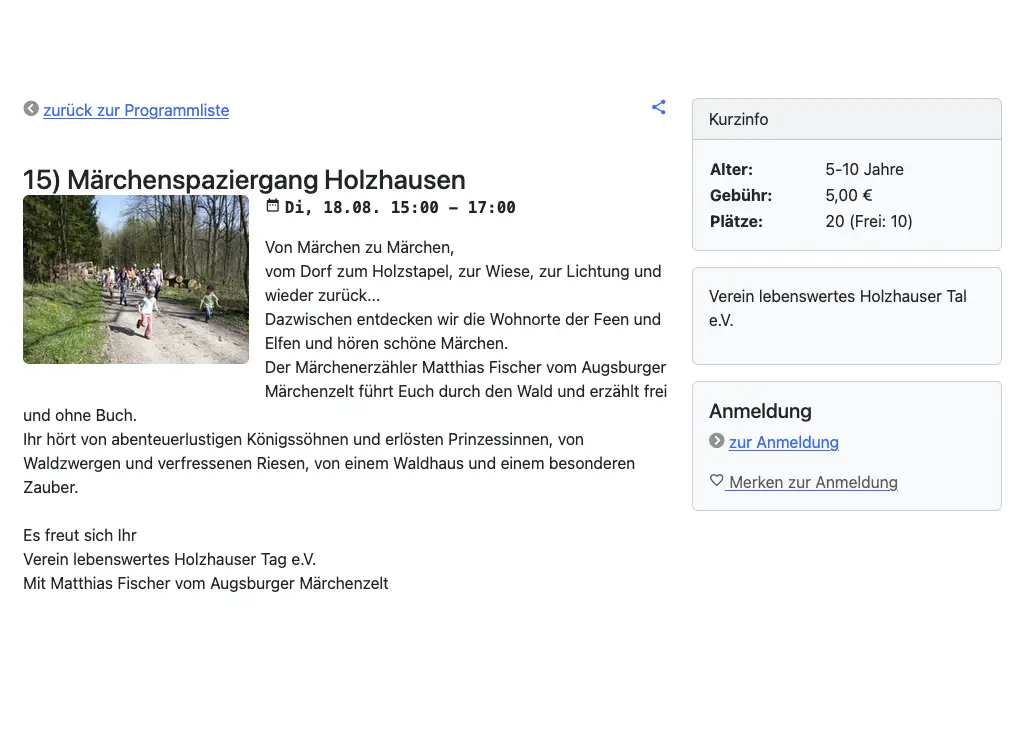Ferienprogramm 2027 in Gablingen